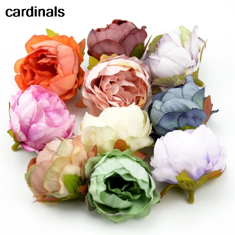 

20pcs/lot 5cm Carnation Silk Fall Vivid Artificial Flower Head Home Wedding Decoration Diy Crafts Accessories Fake Rose Flowers