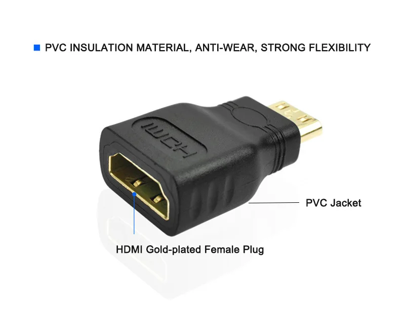 Высокое качество, мини-hdmi Мужской к HDMI Женский адаптер конвертер кабель HD 3D 1080P позолоченный HDMI V1.4 разъем для HDTV xbox PS3