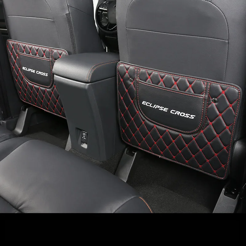 red line 2pcs Защита для сидений, защита заднего сиденья, защита от ударов, Накладка для сиденья, Автомобильный интерьер для Mitsubishi ECLIPSE CROSS - Цвет: red line 2pcs
