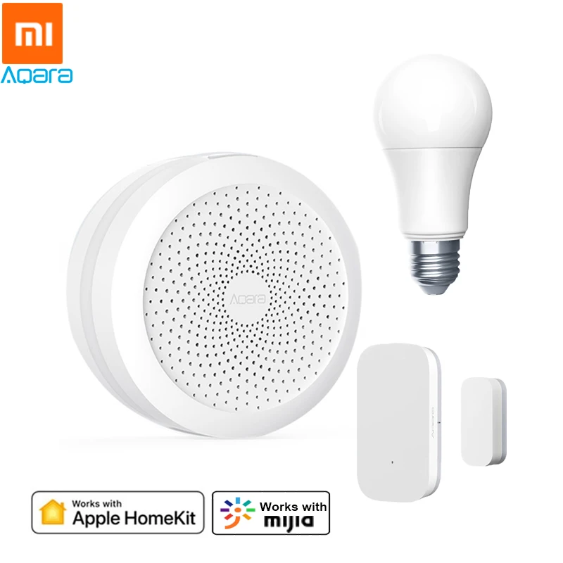 Xiaomi Aqara Smart Light Комплект Aqara шлюз+ Aqara светодиодный лампы+ Aqara ручки для дверей и окон Сенсор работать с Apple HomeKit Mijia приложение