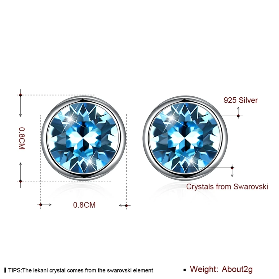 MALANDA круглые серьги из серебра Swarovski модные гвоздики для женщин свадебные