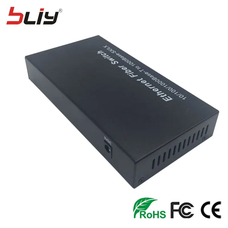 Оптическое волокно 4 порты и разъёмы конвертер медиафайлов sfp 2G2E 20 км до 2 rj45 UTP