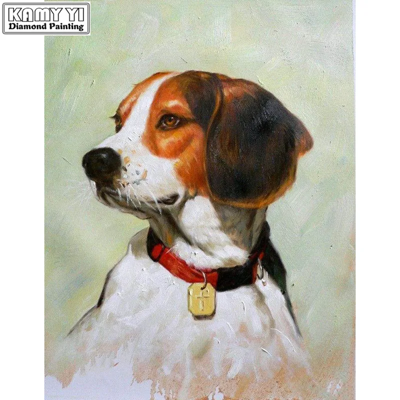 Полная квадратная круглая Алмазная вышивка собака Мозаика Diy алмазная живопись