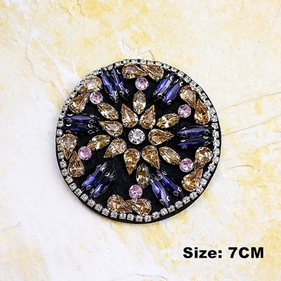 2 5 шт./лот, 3D Стразы ручной работы, круглые вышитые бисером нашивки, пришитые хрустальные нашивки для одежды, Аппликация из бисера, милая нашивка - Цвет: 2