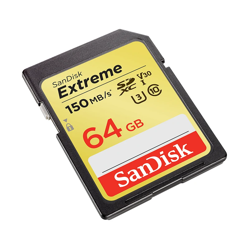 Двойной Флеш-накопитель SanDisk Memory Card Extreme SDXC SD 64 Гб C10 U3 V30 150 МБ/с. читать Скорость UHS-I