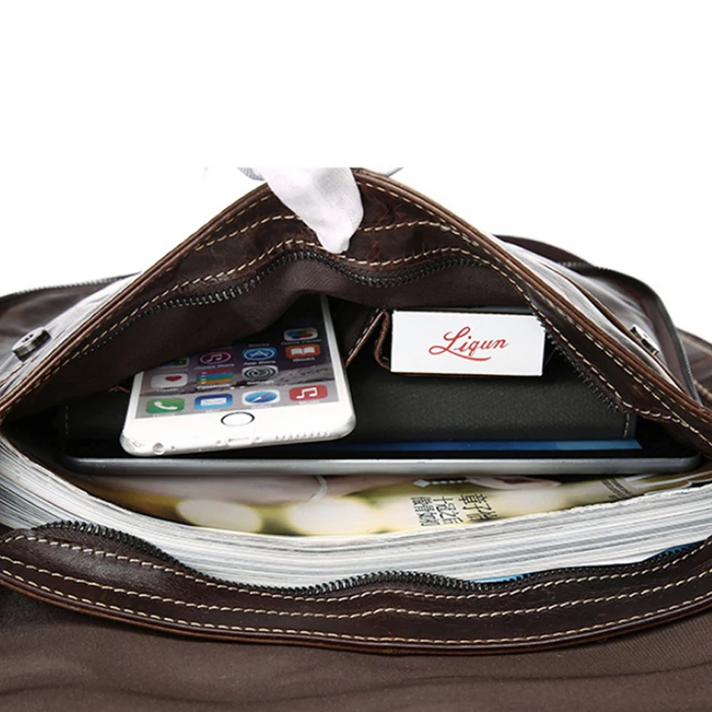 

New Fahion Men Leather First Layer Cowhide Body Messenger Shoulder bag Business Briefcase Bag