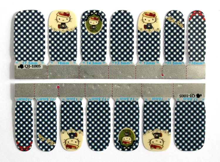 14 шт./лист 14 видов Hello kitty ногтей Обертывания 3D на весь ноготь наклейки дизайнерские наклейки для ногтей наклейки макияж татуировки DIY маникюр инструмент