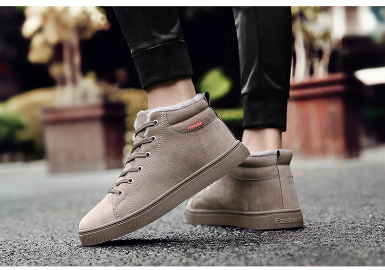 JINTOHO Big Size Black Mens Winter Shoes Fashion Men Winter Boots Ankle Warm Snow Boots For Men Casual Snow Shoes For Men