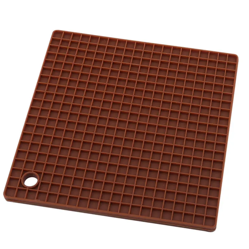 Полезный утолщенный силиконовый коврик квадратной формы для еды посуды