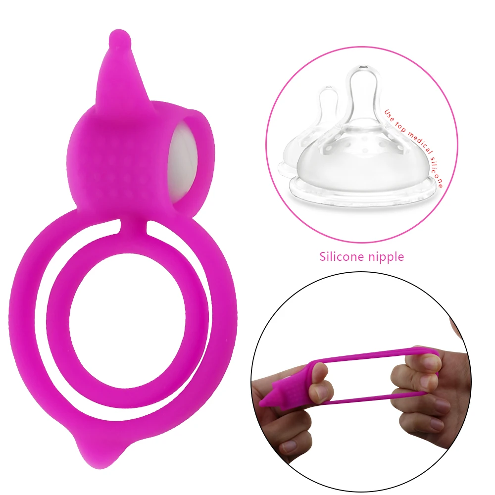 Силиконовое эластичное двойное кольцо для пениса вибратор Яйцевидный мужчин