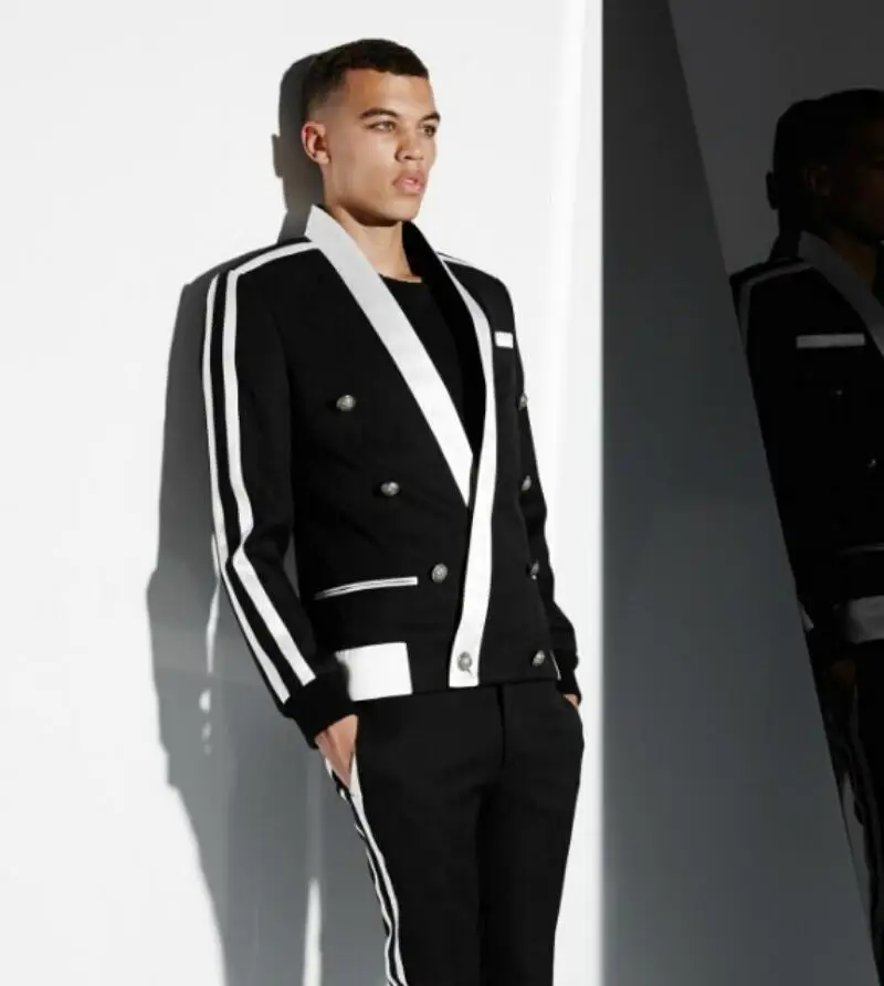

S-5XL ! 2019 New Men's clothing GD Hair Stylist fashion British Style leisure suit jacket Plus size Stage Singer costumes