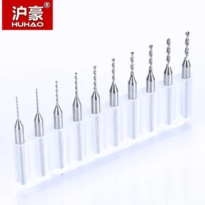 HUHAO 10 шт. от 0,6 мм до 1,5 мм твердосплавное мини-сверло PCB с ЧПУ, Вольфрамовая сталь для печатной платы, набор сверл 3,175 мм, инструменты для ПХБ