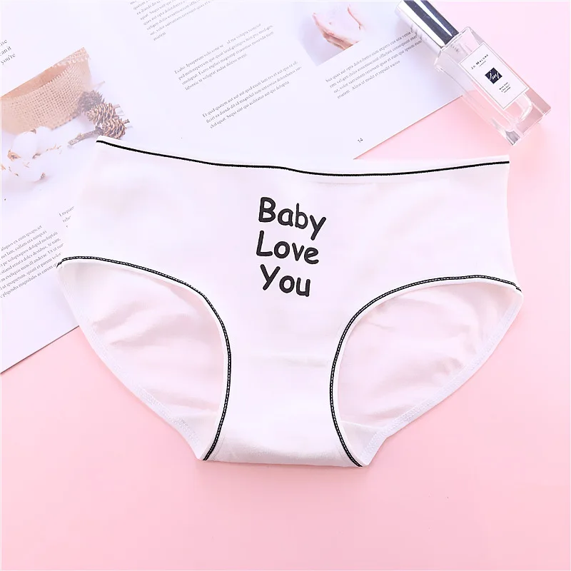 baby love you Женское нижнее белье, бесшовные трусы для девушек, сексуальные хлопковые трусики, нижнее белье, шорты, однотонное нижнее белье, трусики для женщин - Цвет: baby love you