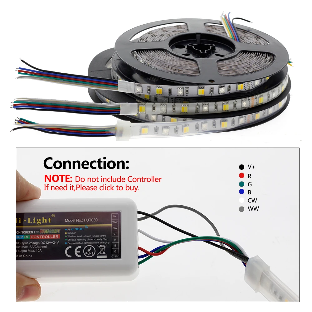 RGB+ CCT Светодиодная лента 5050 DC12V RGB+ белый+ теплый белый 60 светодиодный s/m 5 м/лот RGBW светодиодный светильник