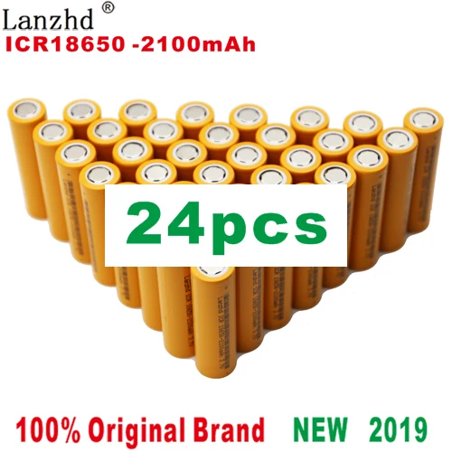 8-40 шт перезаряжаемая 18650 батарея 2100mAh литий-ионные батареи 3,7 V для samsung 18650 литиевая батарея для фонарика ноутбука игрушка - Цвет: 24 PCS
