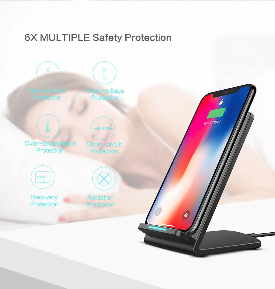 FLOVEME универсальное Qi Быстрое беспроводное зарядное устройство для iPhone X 11 8 Plus зарядное устройство Беспроводная зарядка для samsung Galaxy S8 Note 8 для LG