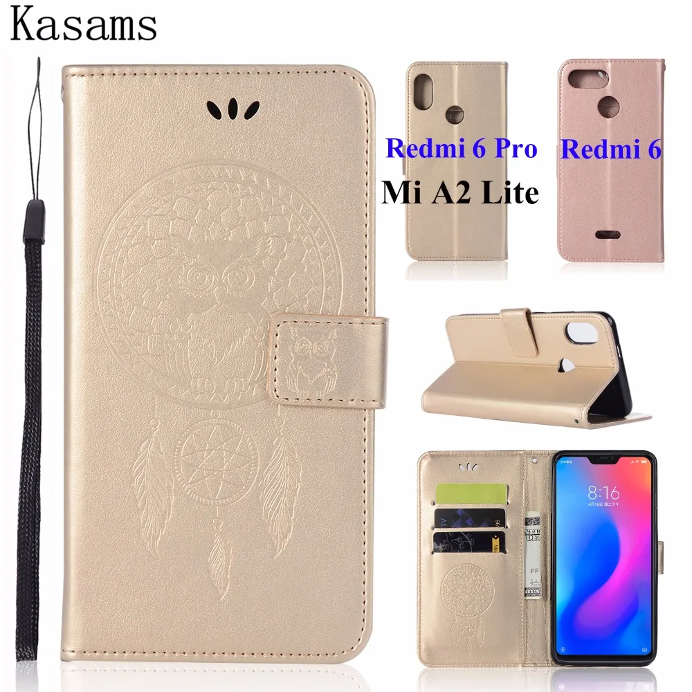 3D Сова Mi A2 Lite Global для Xiaomi Redmi 6 Pro Китай Флип Магнитный чехол Redmi6 Кожа PU кошелек