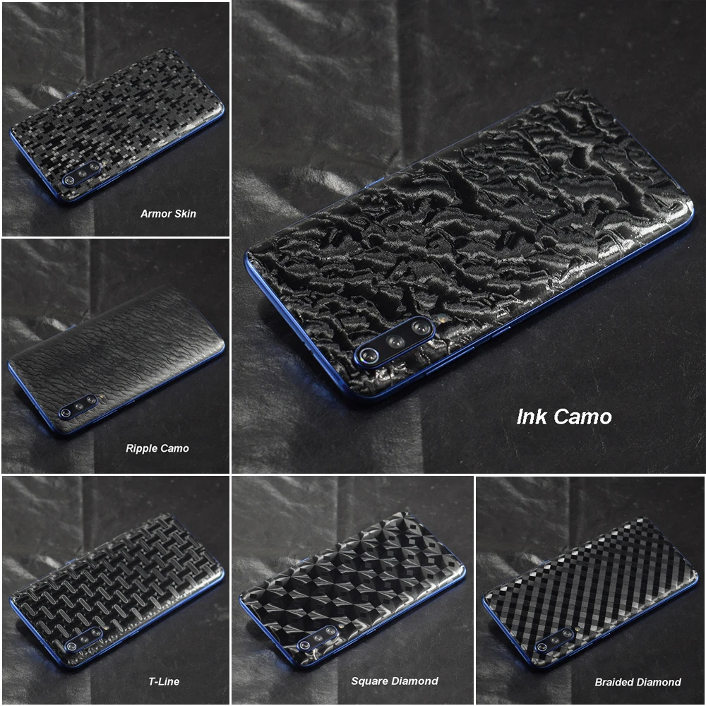 3D Carbon Fiber /Leather/3D Camo/Wood Skins Phone Back Cover Sticker For XIAOMI Play Mi9 MIX3 Mi8 SE Lite Redmi Note 7 |