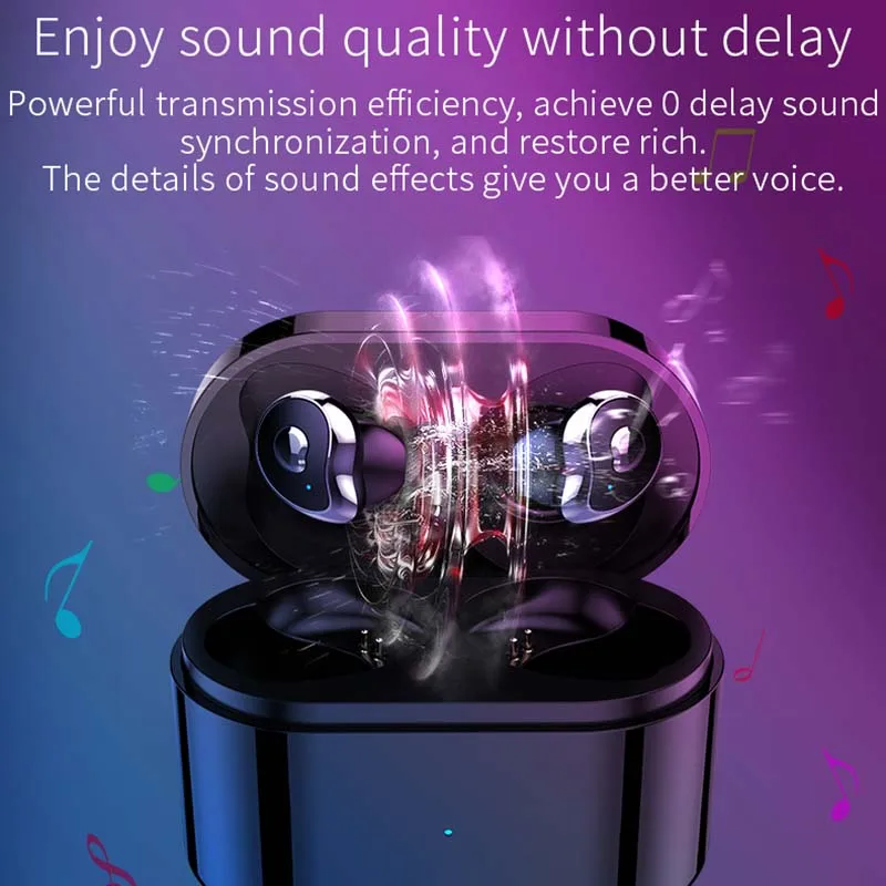 Teamyo TWS True беспроводные наушники V5.0 стерео для телефона HiFi бас шумоподавление с HD