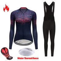 women cycling clothing bib kit 2022 winter thermal fleece bicycle jersey set uniform bike clothes sport wear outfit ladies dress