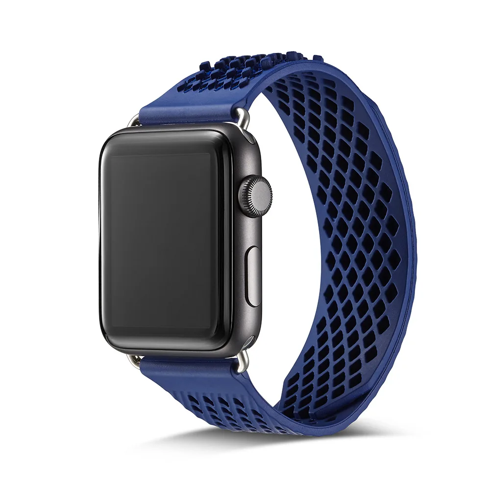Силиконовый спортивный ремешок для Apple Watch 5, 4, 40 мм, 44 мм, iwatch series 3, 2, 1, 42 мм, 38 мм, тканый резиновый ремешок, браслет на запястье, аксессуары