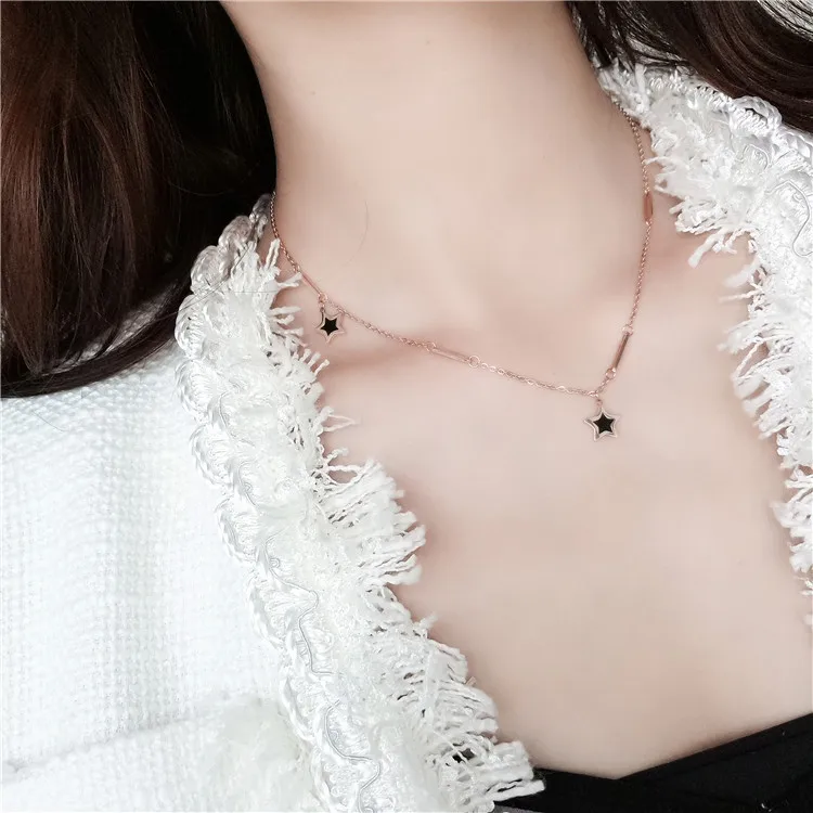 2018 модные ювелирные изделия цепочка из титановой стали звезда кулон ожерелье для