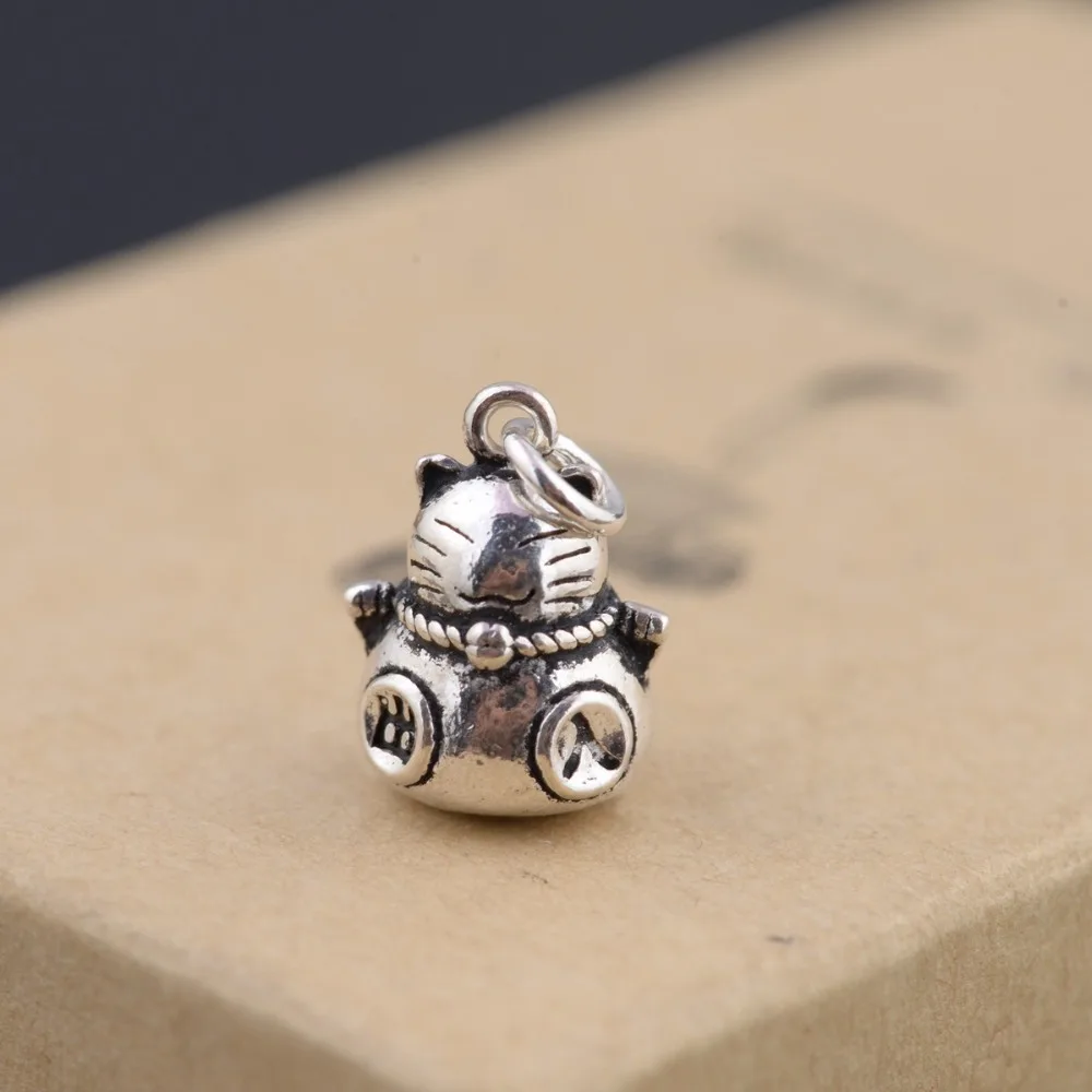 Подвеска Счастливый Кот серебряная 1 шт. A2280|pendant charms|charm charmsilver cat charm |