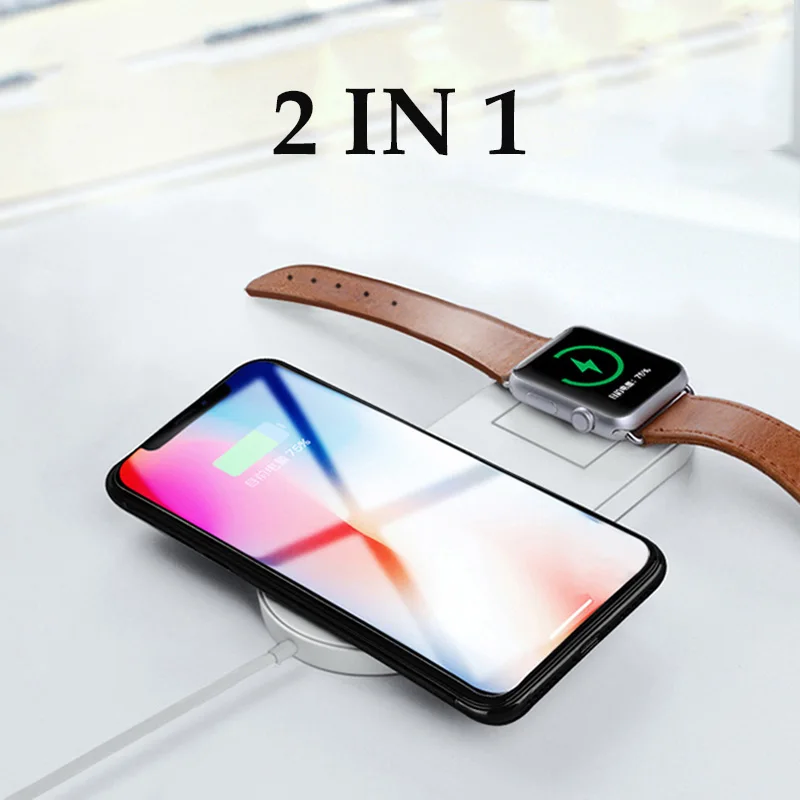 2 IN 1 Беспроводное зарядное устройство Suntaiho Qi 3 в 1 для Xiaomi mi 9 mi 9 для Apple watch 4 Airpods Быстрая зарядка док-станция для iPhone XR XS MAX S9 - Тип штекера: 2 IN 1