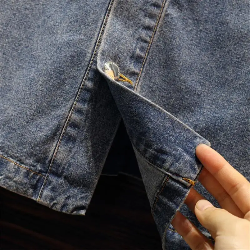 

Fake 2 Pieces Dress Women 2019 Spring Summer Slim Thin Dress Denim Stitching Button Sashes High Waist Dresses Plus Size 5XL J102