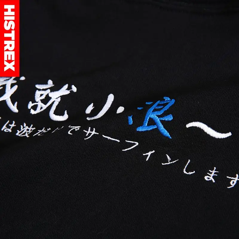 Мужская толстовка с капюшоном HISTREX в японском стиле принтом Ukiyo e надписью Great Wave