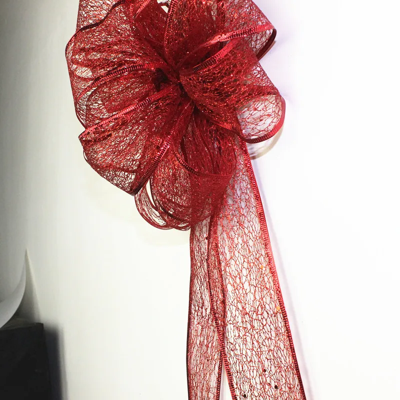 Большие рождественские украшения красные ручной работы домашние цветы бант