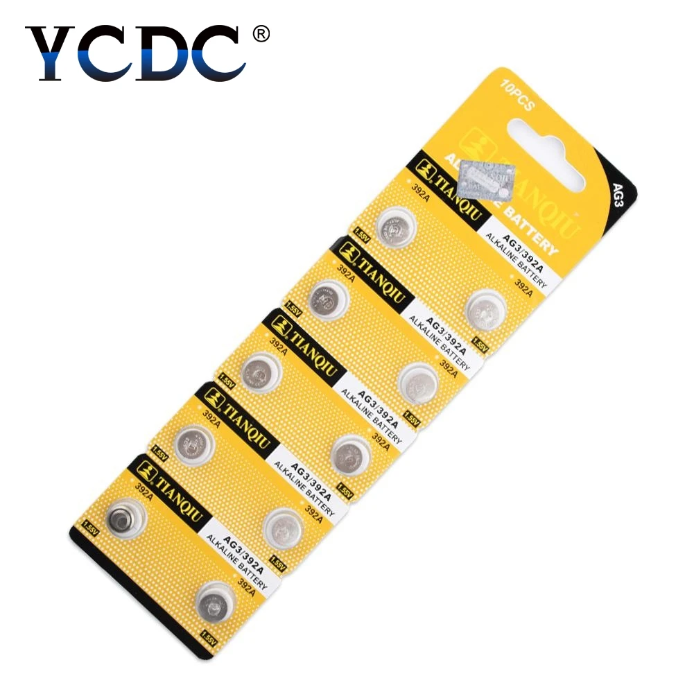 Дешевые 10x LR41 AG3 392A SR41SW 384 LR736 V3GA 192 1 55 V Кнопка батарея для монет часов лазерная