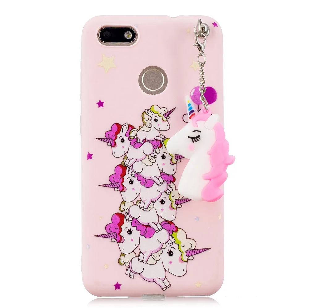 FULAIKATE Soft Case for Huawei P9 Lite Mini Enjoy 7 Unicorn Pendant Back Cover Y6 Pro 2017 Candy Color Lovely Cartoon Cases |