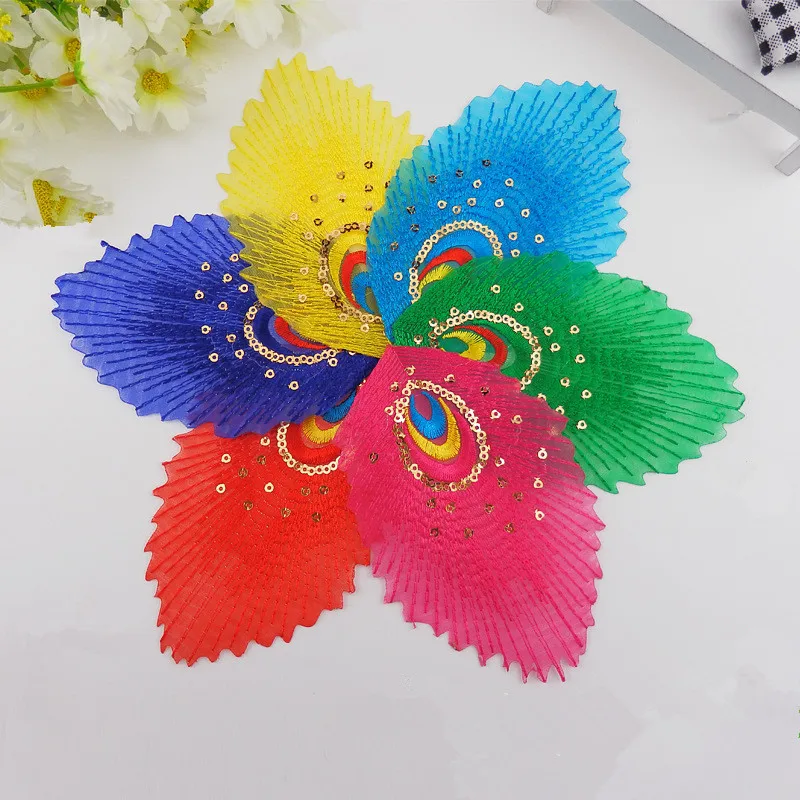 Сделай Сам высокое качество ткань перо павлина аппликация одежда вышивка патч