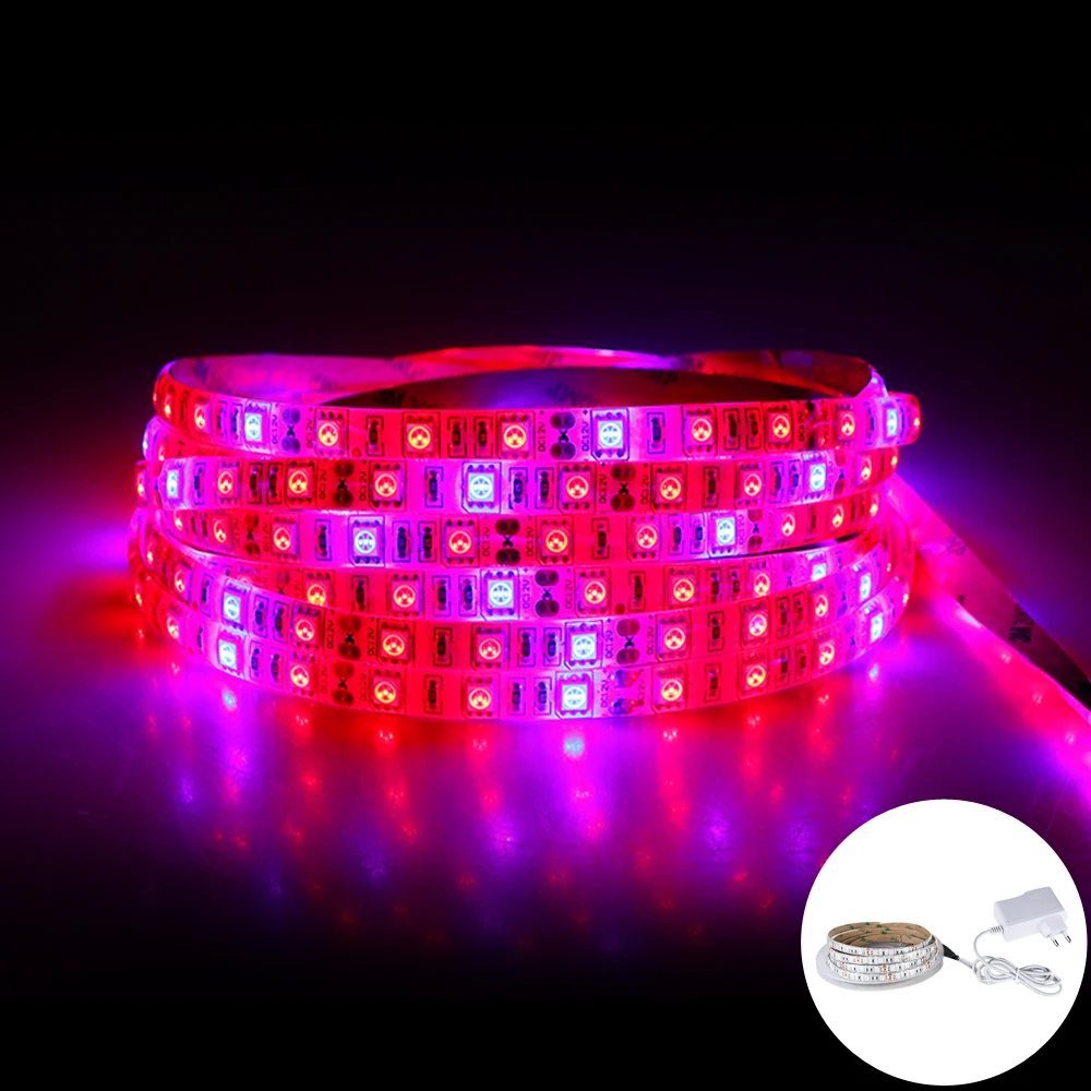 Led Grow Light DC 12V SMD 5050 полный спектр Strip 300leds 5M парниковый цветок завод фитолампа для