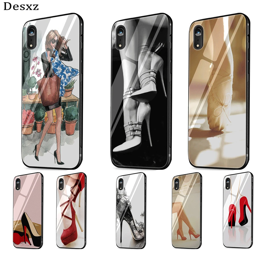 Туфли на высоком каблуке балетки из ТПУ чехол для iPhone 11 Pro XR X XS Max 5 5S 6 6s 7 8 Plus |