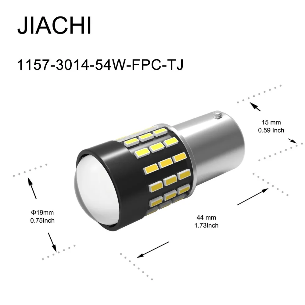 JIACHI 100 шт. P21/5 Вт 1157 светодиодный Автомобильный свет BAY15D светодиодный фонарь 54 светодиодный s автомобильный сигнальный тормозной Свет белый желтый красный 12-24 В