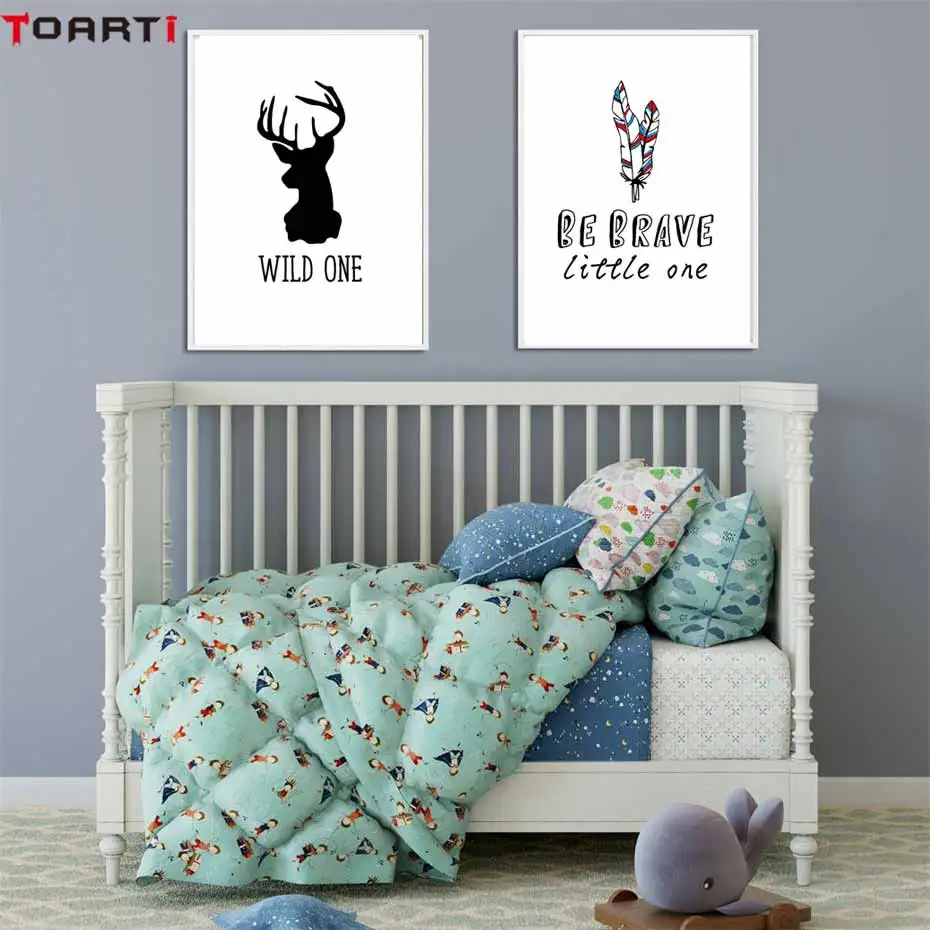 Будьте смелыми мотивационными цитатами плакаты с принтами Детская Картина на