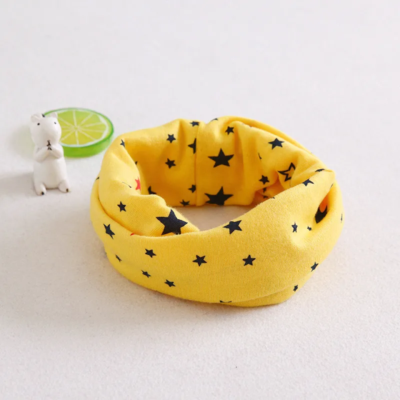 Детский шарф Осенний хлопковый льняной чистый цвет воротники с шариками модные