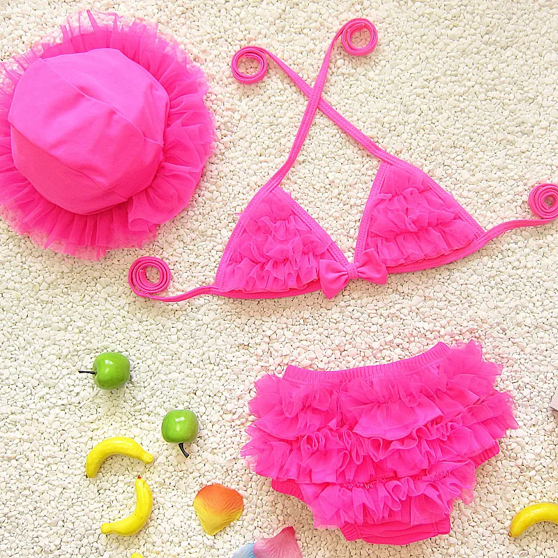 Купальный костюм для девочек из 3 предметов купальный маленьких детский танкини