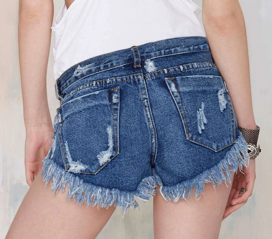 Женские рваные джинсовые шорты в стиле панк винтажная джинсовая ткань с
