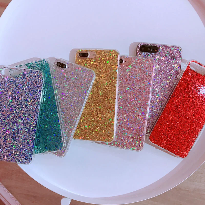 Nephy Bling Glitter TPU Case For iPhone 6 6s 7 8 Plus X XS MAX XR 5 5s SE Luxury Silicone Soft Powder Sequins Back Cover |