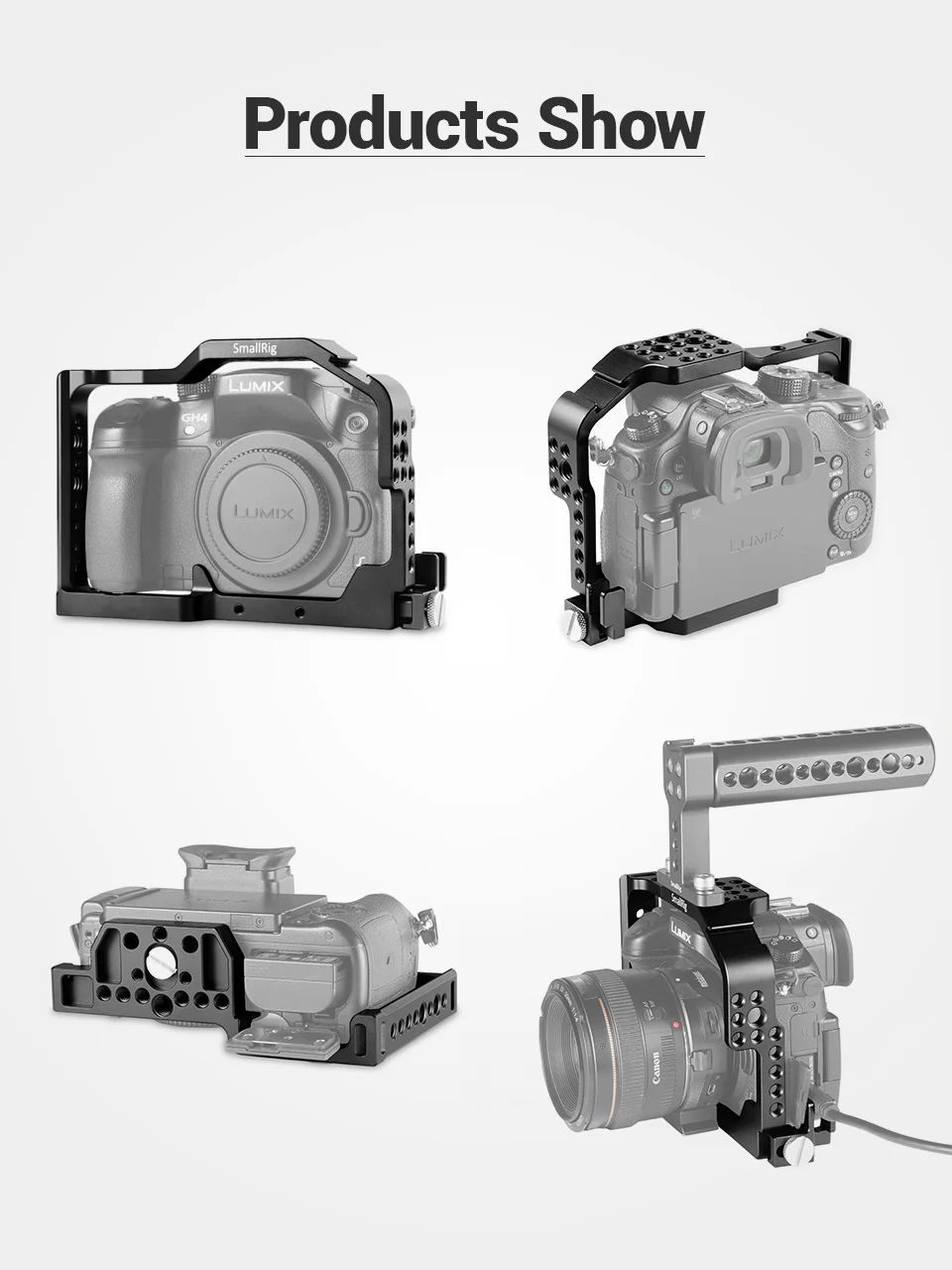 Клетка для профессиональной камеры SmallRig для Panasonic Lumix GH4/GH3 со встроенным боковым Рельсом Nato и HDMI lock-1585