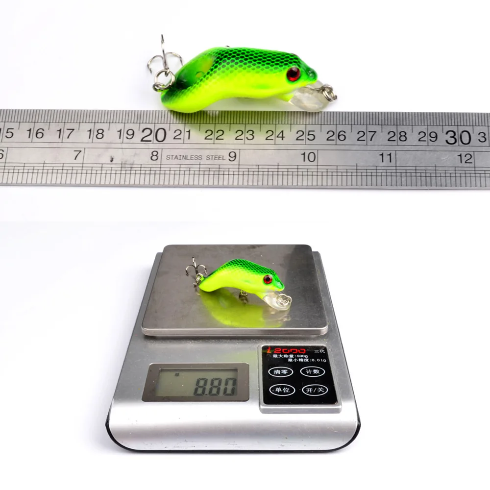 

POETRYYI 6PCS 8.8g Frog Lure Fishing Lures Treble Hooks Top water Ray Frog Artificial Minnow Crank Strong Artificial Soft 30