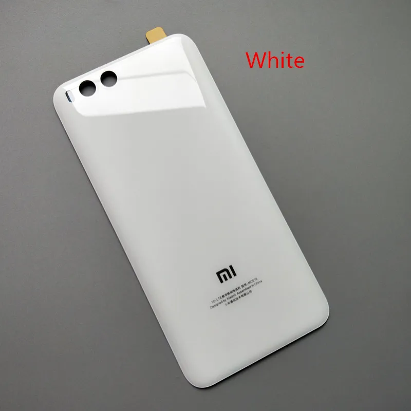 Белый Xiaomi mi 6 Крышка корпуса 3D стеклянный мобильный телефон для очистки ногтей mi 6 Гладкий Тонкий чехол задняя дверь жесткий чехол - Цвет: Белый
