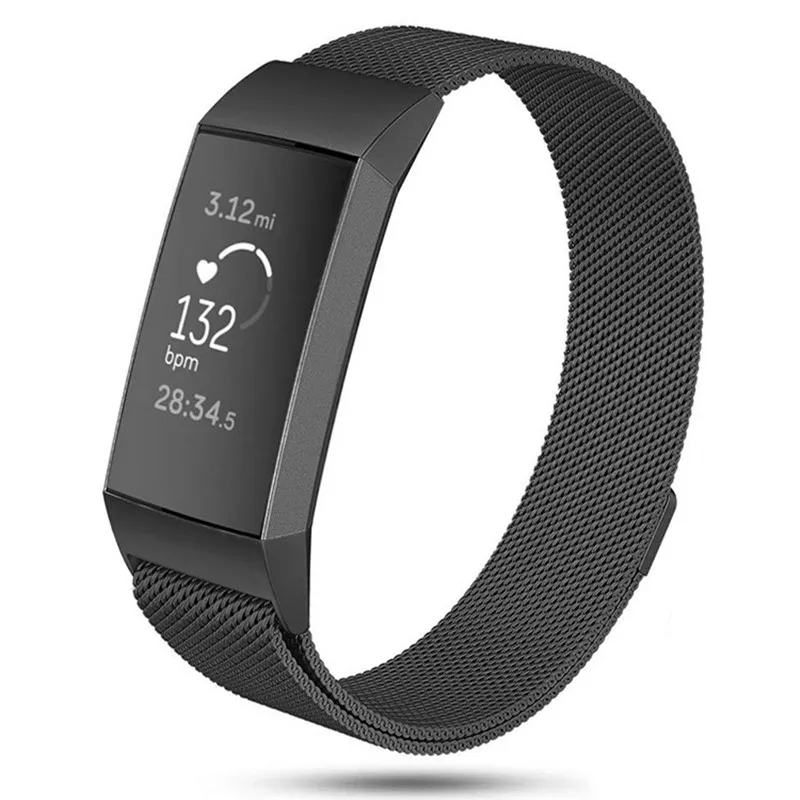 1 black Замена Миланского Fitbit Charge 3 Band Миланский ремешок для Fitbit Charge 3 Band ремень розовое золото ремешок для часов Ремешок - Цвет ремешка: 1 black