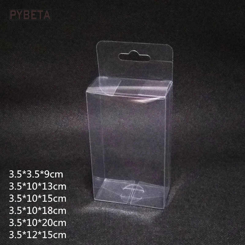 

20pcs- 3.5* Length * Height Transparent Plastic PVC Box with Hole Candy Toy Display Pen Stationery Gift Packaging Boxes