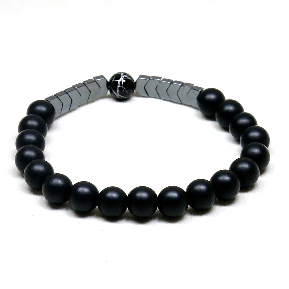 Новый стиль Матовый оникс камень гематит стрелы ювелирные изделия мужские