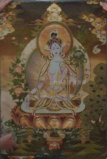 

Chinese Antique collection the Thangka embroidery Goddess of mercy diagram /1