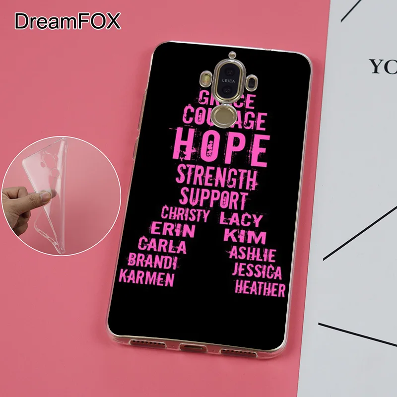 Dreamfox k034 рака груди Лента Мягкие TPU силиконовый чехол для Huawei Коврики G 7 8 9 10 Nova 2 lite